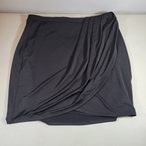 Express Womens Skirt Medium Black 17 in Long Front Scrunched to Side - $12.99