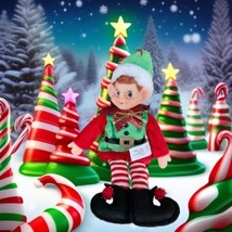 Christmas Elf Decked Out In Green And Red Ornament - £7.91 GBP