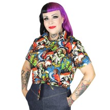 Hollywood Monsters Horror Knot Top XS-4XL Pin Up Vintage Inspired - £33.05 GBP