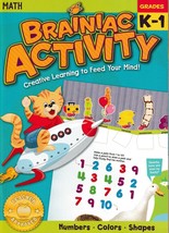 Brainiac Activity:  MATH, Grades K-1, Workbook:  Numbers, Colors, Shapes - £5.22 GBP