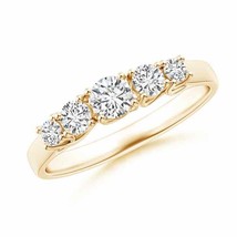 ANGARA Five Stone Trellis Set Diamond Wedding Band in 14K Gold (HSI2, 0.51 Ctw) - £893.16 GBP