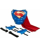 DC Justice League Superman Hero-Ready Costume MASK CAPE CHEST GAUNTLETS ... - £12.20 GBP
