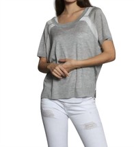 Label+Thread sheer trim scoop top in Grey - $1,586.18 MXN