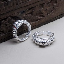 Cute Ethnic Style Real Sterling Silver Indian Women Toe Ring Pair - $41.80