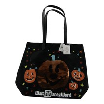 Walt Disney Black Canvas Tote Bag Orange Sequins Pumpkins Halloween 15 X... - $9.74