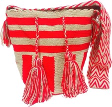 Handmade Wayuu Crochet Tote Bag, Woven Mochila, Colombian Tribal Bag, Be... - $96.04