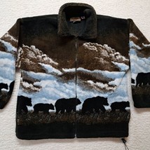 Vintage Womens Cobblestone Canyon Zip up Fleece Bears USA Made Size XL - £34.05 GBP