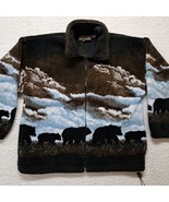 Vintage Womens Cobblestone Canyon Zip up Fleece Bears USA Made Size XL - £34.26 GBP