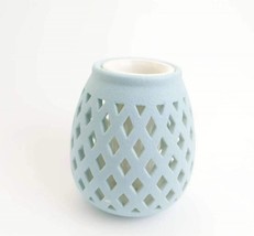 Romatic Design Hollow Out Ceramic Vase Blue Water Plant Vase - £7.52 GBP