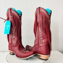Lane SENITA FALLS Womens Cowboy Boots 6.5 Red Fringe Western Cowgirl Mid... - $292.05