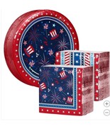 Artstyle Paper Plates Napkins Red White Blue 200-Count 4th of July Holid... - $75.75 CAD