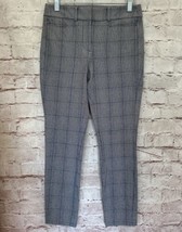 LOFT Petites Plaid High Waist Skinny Trouser Pant Black Blue Stretch Siz... - £23.15 GBP