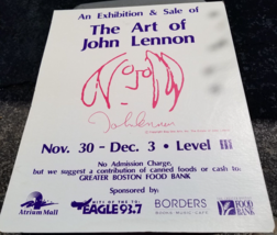 An Exhibition &amp; Sale of the Art of John Lennon Poster Boston 1994 Bag On... - $47.45