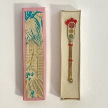 Vintage Chinese Earpick Enamel on Metal Ear Scoop Spoon in Box NOS - $12.95