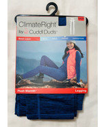 Leggings Climate Right Cuddl Duds Plush Warmth Base Layer Sz S Blue Form... - $283.30 MXN
