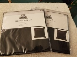 2 Nip New Merchant Black Pillow Covers 18 X 18 - £7.56 GBP