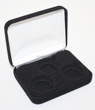 Black Felt Coin Display Gift Metal Plush Box Holds 3-Quarters Or Presidential $1 - £6.75 GBP