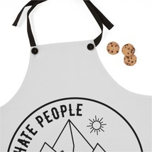 Stylish and Durable Poly Twill Apron with &quot;I Hate People&quot; Camping Scene ... - £28.78 GBP