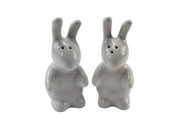 White Ceramic Bunny Rabbit Salt and Pepper Shakers - $9.46