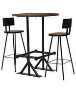 vidaXL Compact Industrial Reclaimed Wood Steel Bar Set Table Chairs - $6,310.99 MXN
