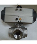 Stainless Steel NPT2&#39;&#39; Single Acting 3-way Valve Pneumatic Actuated Ball... - $447.63 CAD