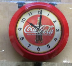 1960s Vintage Re issued Coca Cola Bottle Hanging Wall Clock Sign xyz - £212.22 GBP