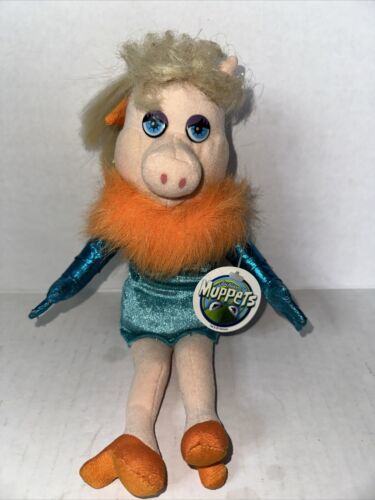 Vintage 80&#39;S Miss Piggy Muppets Nanco Large Stuffed Plush Blue Dress 12” - $23.99