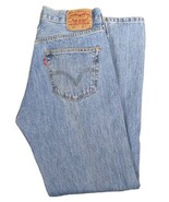 VTG 90s Y2K 501 Jeans Levis Button Fly Men&#39;s Size 33X30 Straight Leg Mad... - £30.37 GBP