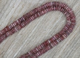 8 inches long strand strawberry QUARTZ heishi bead square gemstone beads, 4.5--5 - $27.59