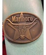 Marlboro 1987 Solid Brass VINTAGE BELT BUCKLE Philip Morris Rare - $41.60 CAD