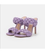 Steve Madden Kenley Braided High Heel Sandals Size 8 Square Toe Lavender... - £32.82 GBP