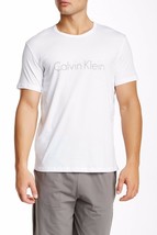 Calvin Klein CK Mens XL White/ Gray Logo Sleepwear Lounge Crew T-Shirt - $19.50