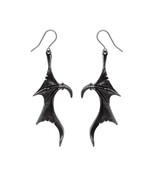 Alchemy Gothic E463 - Wings of Midnight Earrings Bat Wing Heart Goddess ... - $63.58 CAD