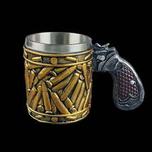 Stainless Steel Pistol Beer Mug with Bullet Shell Decoration - $26.95