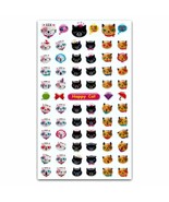 CUTE HAPPY CAT STICKERS Kitty Face Animal Craft Scrapbook Gel Sticker Sh... - $45.85 MXN