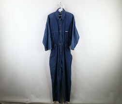 Vintage 70s 80s Streetwear Womens Large Distressed Denim Jean Romper Jum... - $117.77