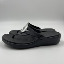 CROCS Slip On Dual Comfort Flip Flops Black Thong Sandals Size W 7 Womens - £43.81 GBP