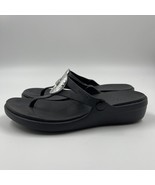 CROCS Slip On Dual Comfort Flip Flops Black Thong Sandals Size W 7 Womens - £44.95 GBP
