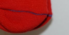 Unbranded Red White Adult Crew Socks Right Left Marked Bottom with R L image 3