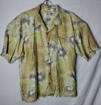 Tommy Bahama Hawaiian Men Large XL Hawaiian Spiky Palm Tree All Over Shirt  - £37.19 GBP