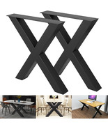 2x Industry Metal Steel Table Legs X-Shape Bench Desk Furniture Leg 31&quot;X28&quot; - £154.12 GBP