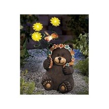 lawn Bear Solar Light Statue Garden Statues Sculpture Sculptures Outdoor Decor - £27.29 GBP