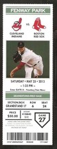 Cleveland Indians Boston Red Sox 2013 Ticket Dustin Pedroia Asdrubal Cabrera - £2.35 GBP