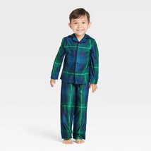 Wondershop Toddler Holiday Tartan Plaid Flannel Family Pajama Set Blue Size 18M - £14.20 GBP