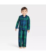 Wondershop Toddler Holiday Tartan Plaid Flannel Family Pajama Set Blue S... - £14.02 GBP
