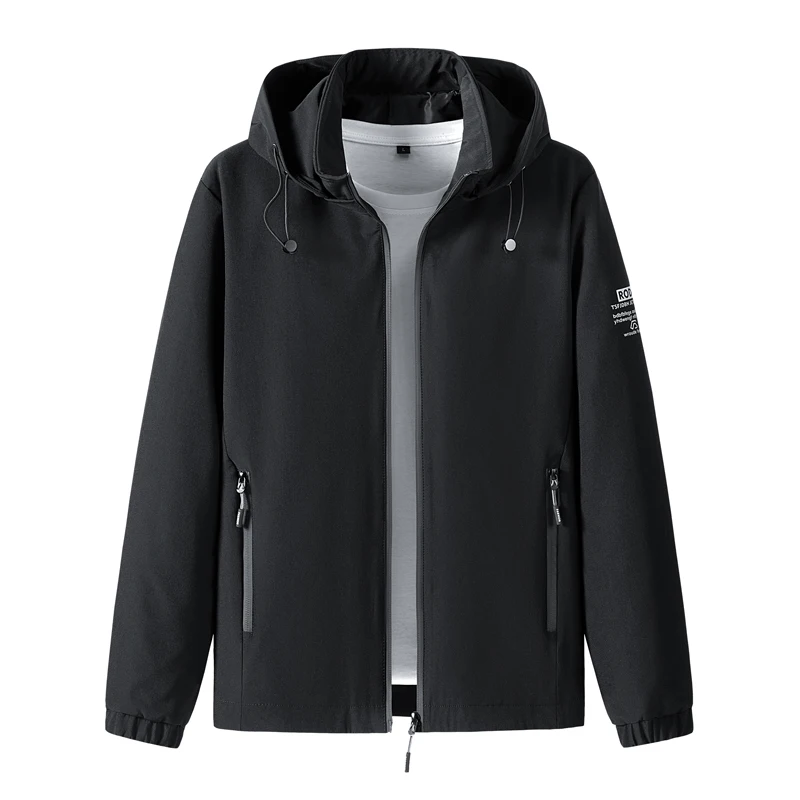 Men Hoodie Windbreaker Jacket Fashion Solid Color Clothing Street Wear Lightweig - £142.72 GBP