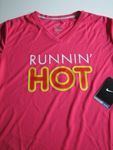 New Nike Women Running Hot Shirt Pink NWT Dri-fit short sleeve Sz Medium - £20.53 GBP