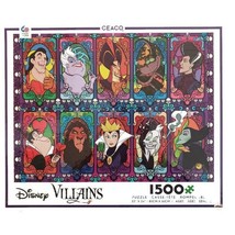 Disney VILLAINS Portraits Ceaco 1500 Piece Jigsaw Puzzle #34026 Ages 12+ - £13.53 GBP