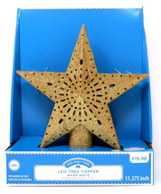 Holiday Time 17-138GWW Gold Led Tree Topper With Warm White Lights 11&quot; - New! - £12.61 GBP