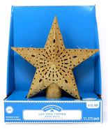 HOLIDAY TIME 17-138GWW GOLD LED TREE TOPPER WITH WARM WHITE LIGHTS 11.4&quot;... - $15.98